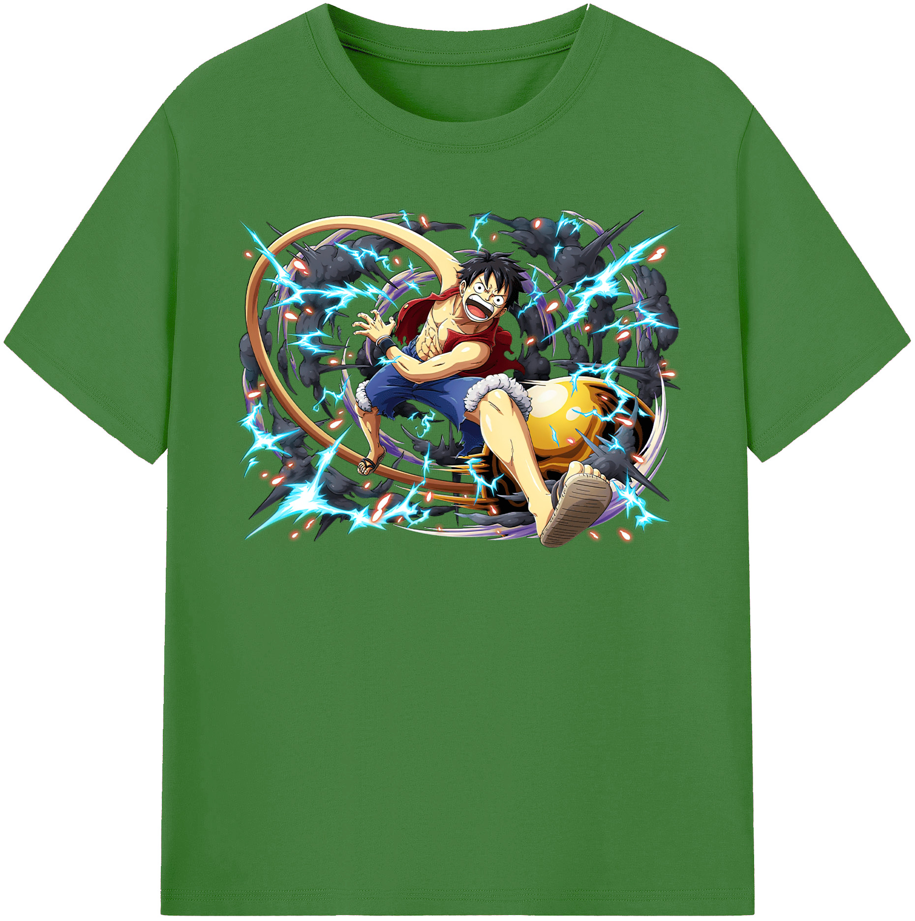 ワンピース モンキー・D・ルフィ ONE PIECE Monkey D. Luffy レディースカジュアルプリントTシャツ（綿100％）